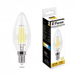 Лампа светодиодная Feron LB-66 Свеча E14 7W 230V 2700K