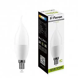 Лампа светодиодная Feron LB-770 Свеча на ветру E14 11W 175-265V 4000K